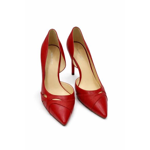 Nine West Shoes - Nine West Red Leather D’Orsay Heels 8M Pointed Toe Classic Stiletto Pumps